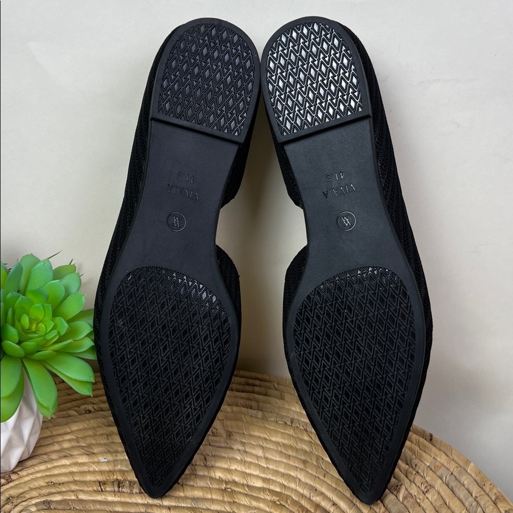 New Vivaia Melia Women's Black Knit D’Orsay Flats Pointed - Picture 6 of 9